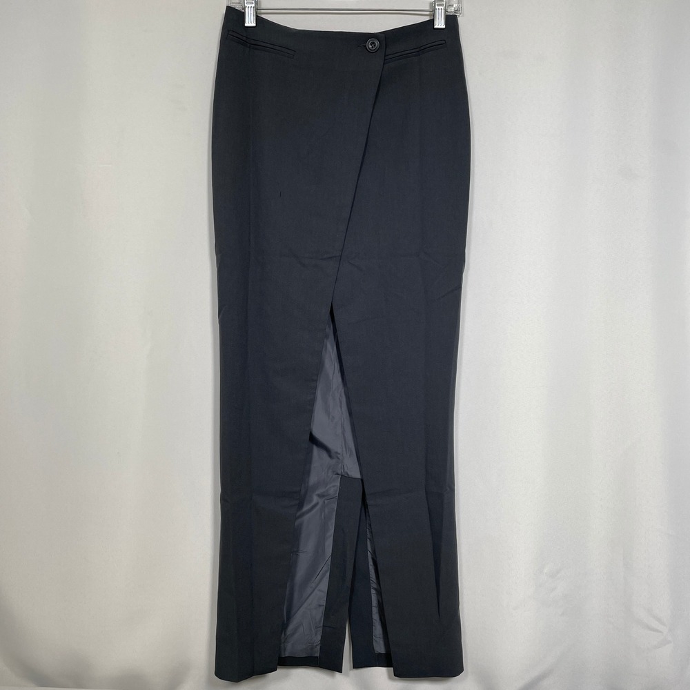 JGR & STN Dana Charcoal Wrap Front High Slit Maxi Skirt Women's Sz 2 NWT